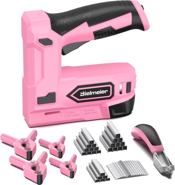 Cordless Stapler for Upholstery and Home Use with 1800 Staples & 800 Nails, Rechargeable, Lightweight, Easy to Use and Portable
