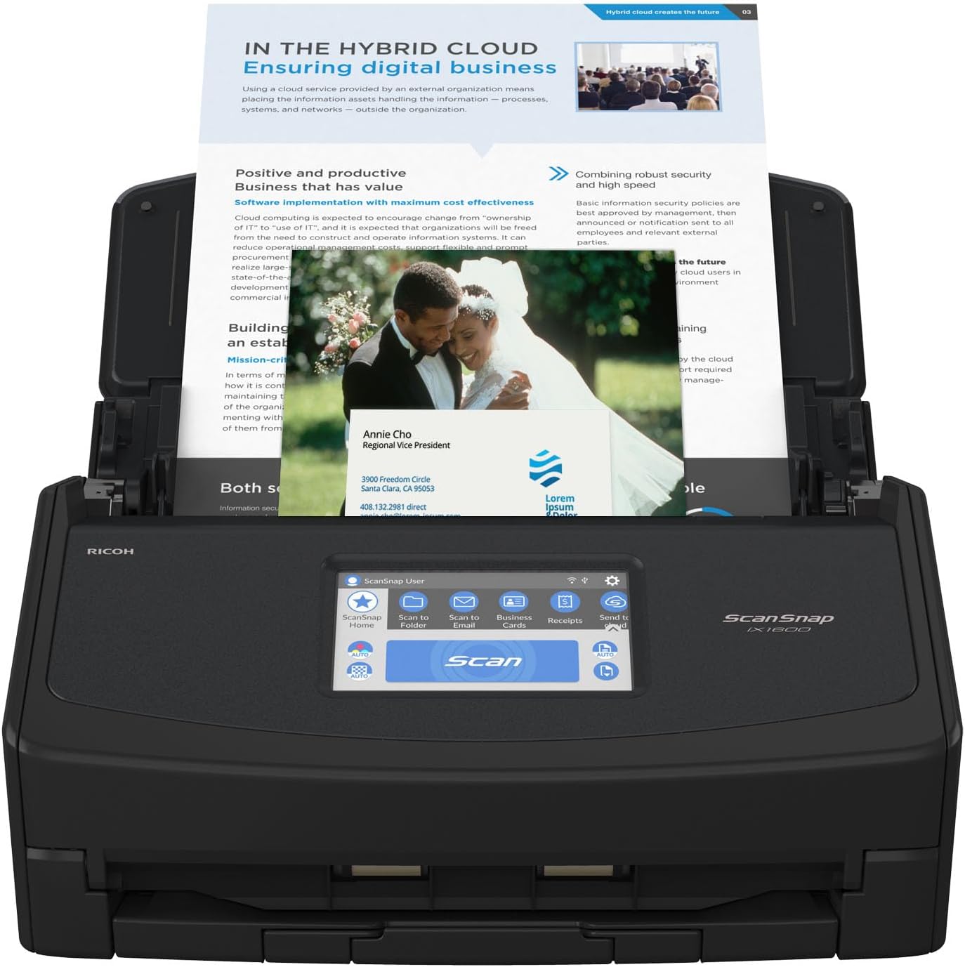 Wireless Document Scanner – Fast Duplex Scanning, Wi-Fi and USB Connectivity, Photo Scanning, Compatible with Cloud Services for Home and Small Business