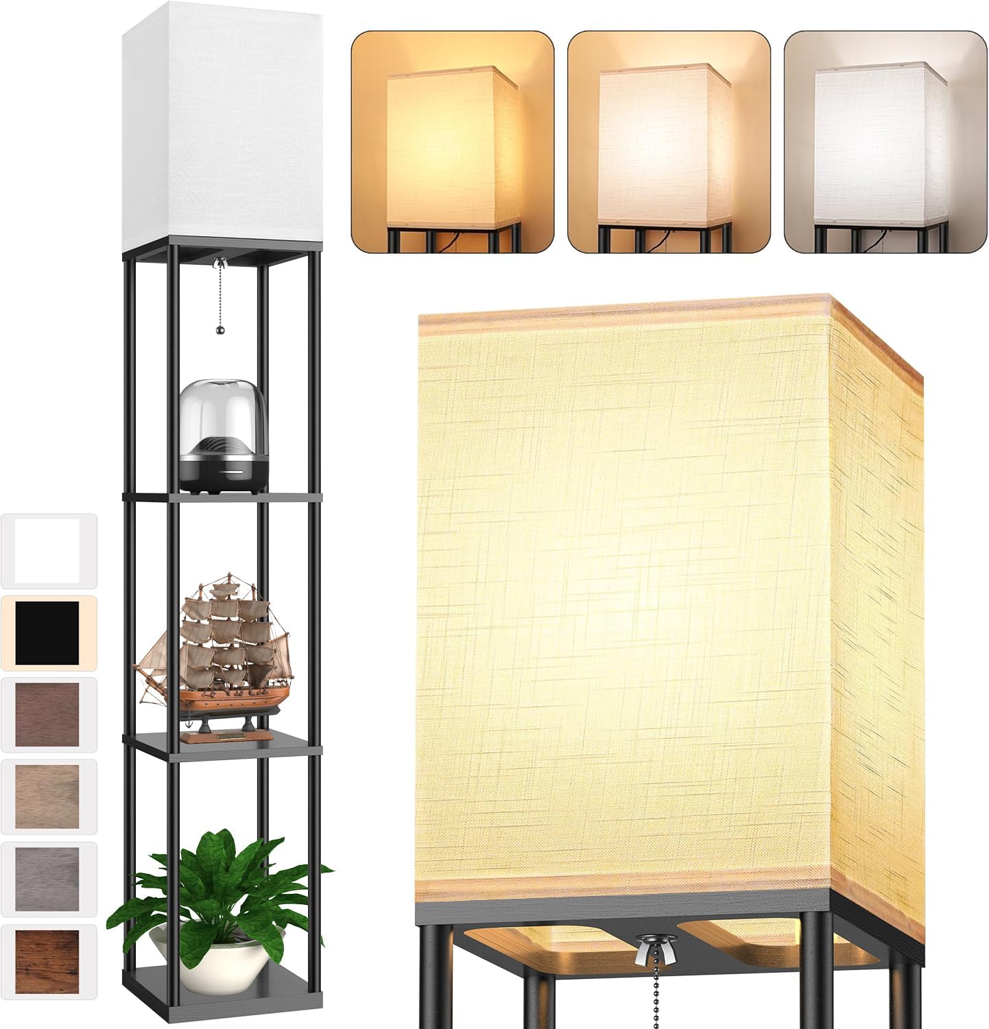 Floor Lamp With Shelves