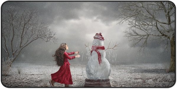 winter desk mat
