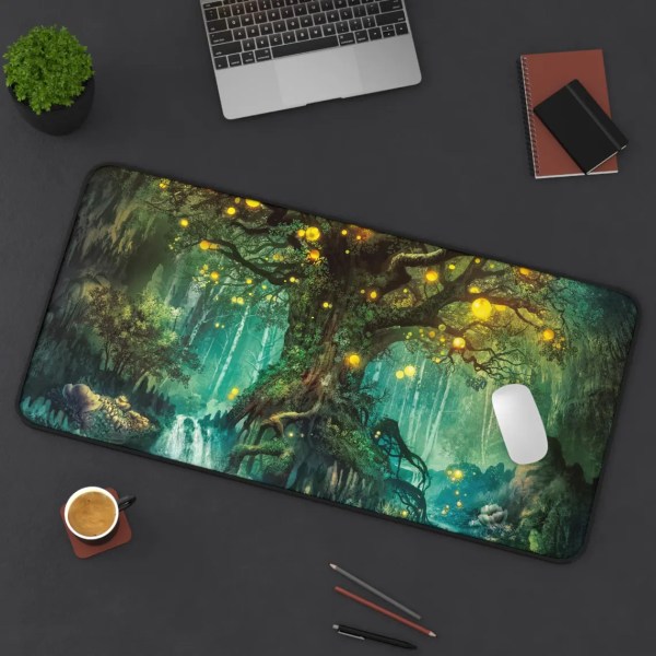 enchanted forest desk mat