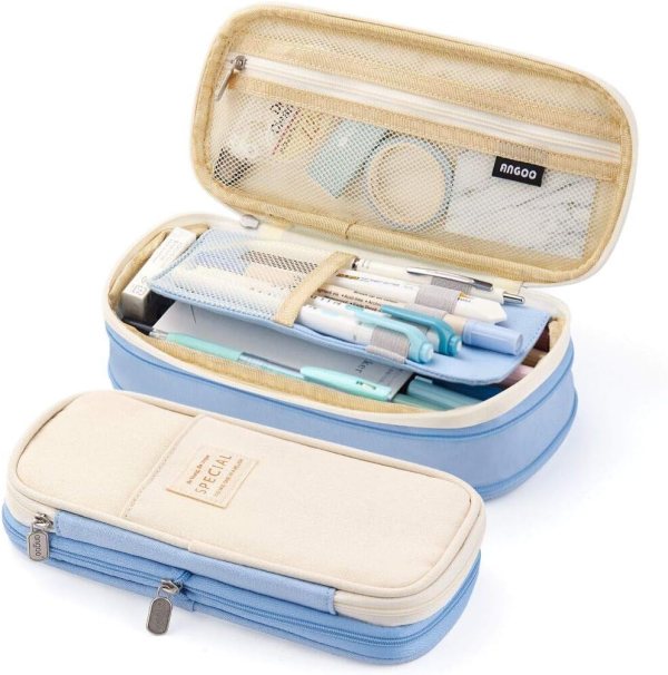 Large Capacity Pencil Case Organizer for Students & Office Workers – Multi-functional Storage for Pens, Pencils, Art Tools, and Makeup