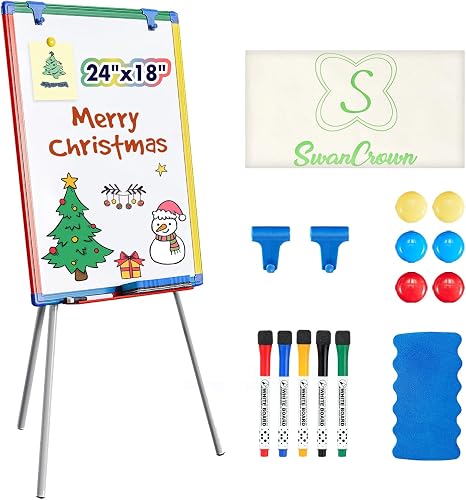 Adjustable Magnetic Whiteboard Easel with Stand – Portable Dry Erase Board for Kids, Offices & Schools
