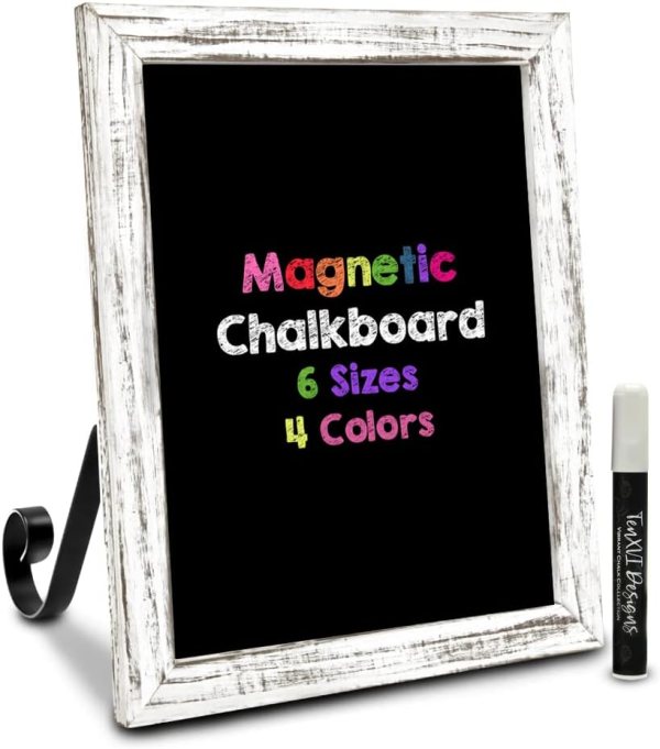 Magnetic Chalkboard Sign with Removable Stand and Hanging Option – Versatile Menu Board, Magnetic Writing Surface, Porcelain Steel, Perfect for Weddings and Home Decor