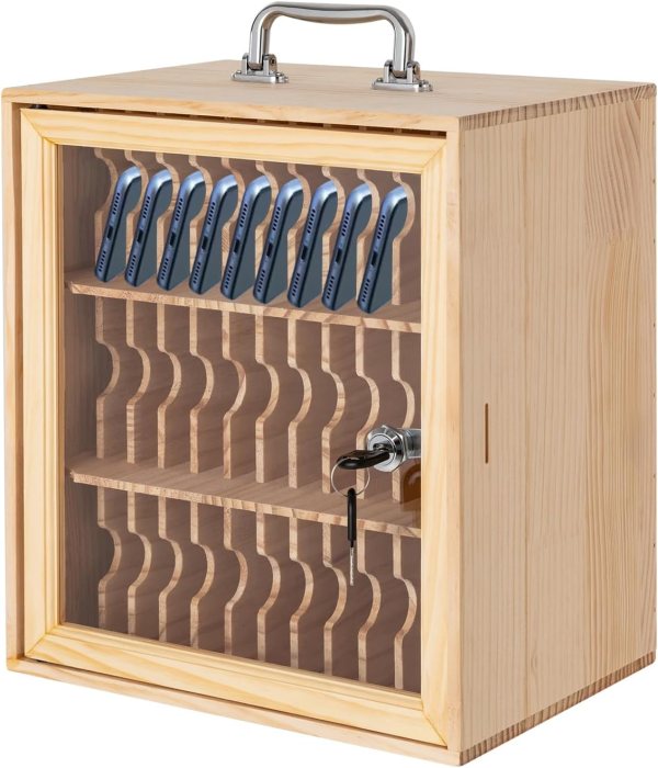 Phone storage cabinet cubby storage