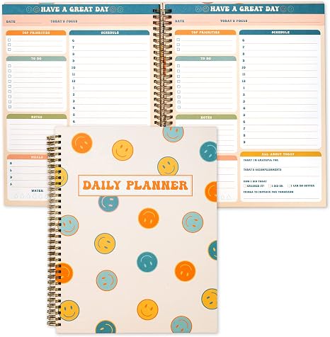 Undated Daily Planner – Productivity Planner with Hourly Schedule, To-Do List, Meal Tracker & Reflection Journal