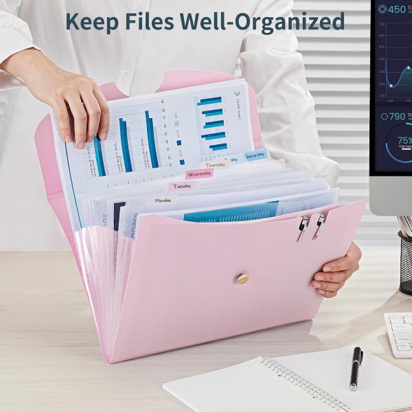 Portable document organizer A4 size fits in backpack for school use