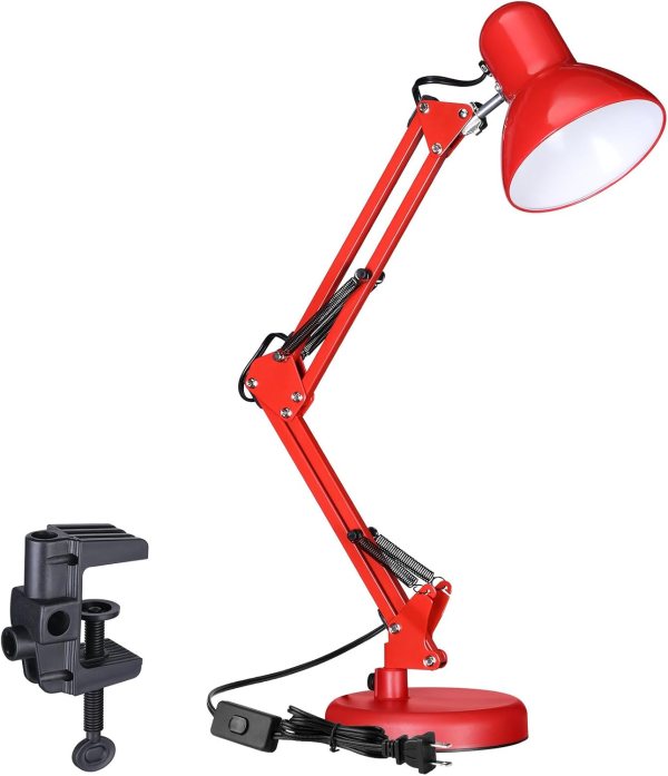 Adjustable Gooseneck Table Lamp with Flexible Arm, Clamp, and Premium Metal Construction for Office, Bedroom, or Study Space