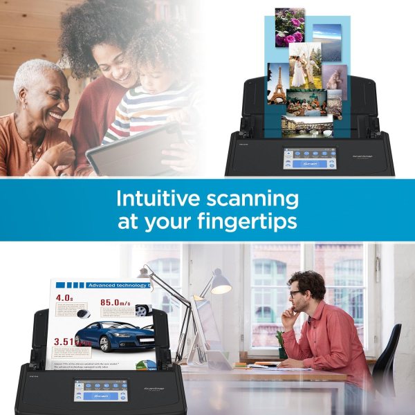 Wireless document scanner with duplex scanning, Wi-Fi, USB, and cloud compatibility for efficient ho.