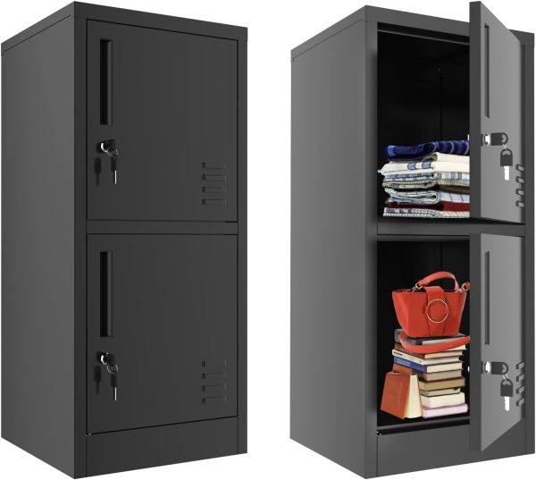 Storage Cabinet with Lock – Durable Metal Locker for Secure Office and Home Organization, Large Multi-Compartment Storage