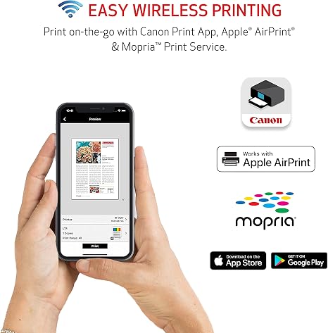 Wireless ink tank printer with mobile printing and high-yield pages.
