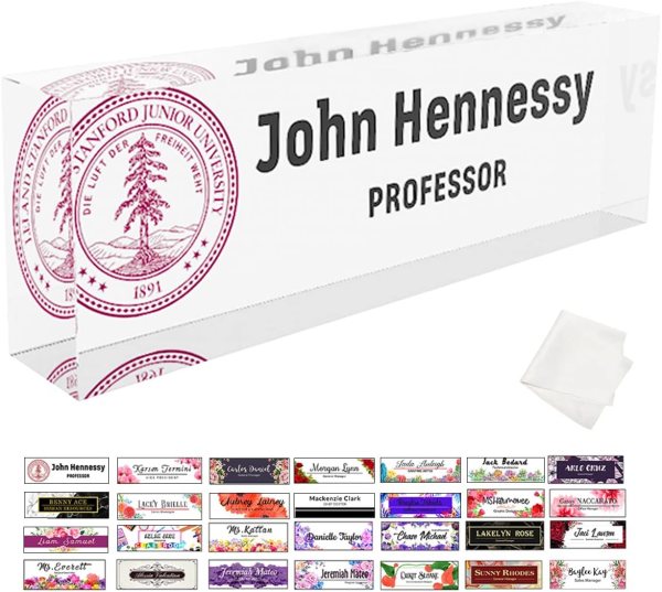 personalized desk name plate with logo