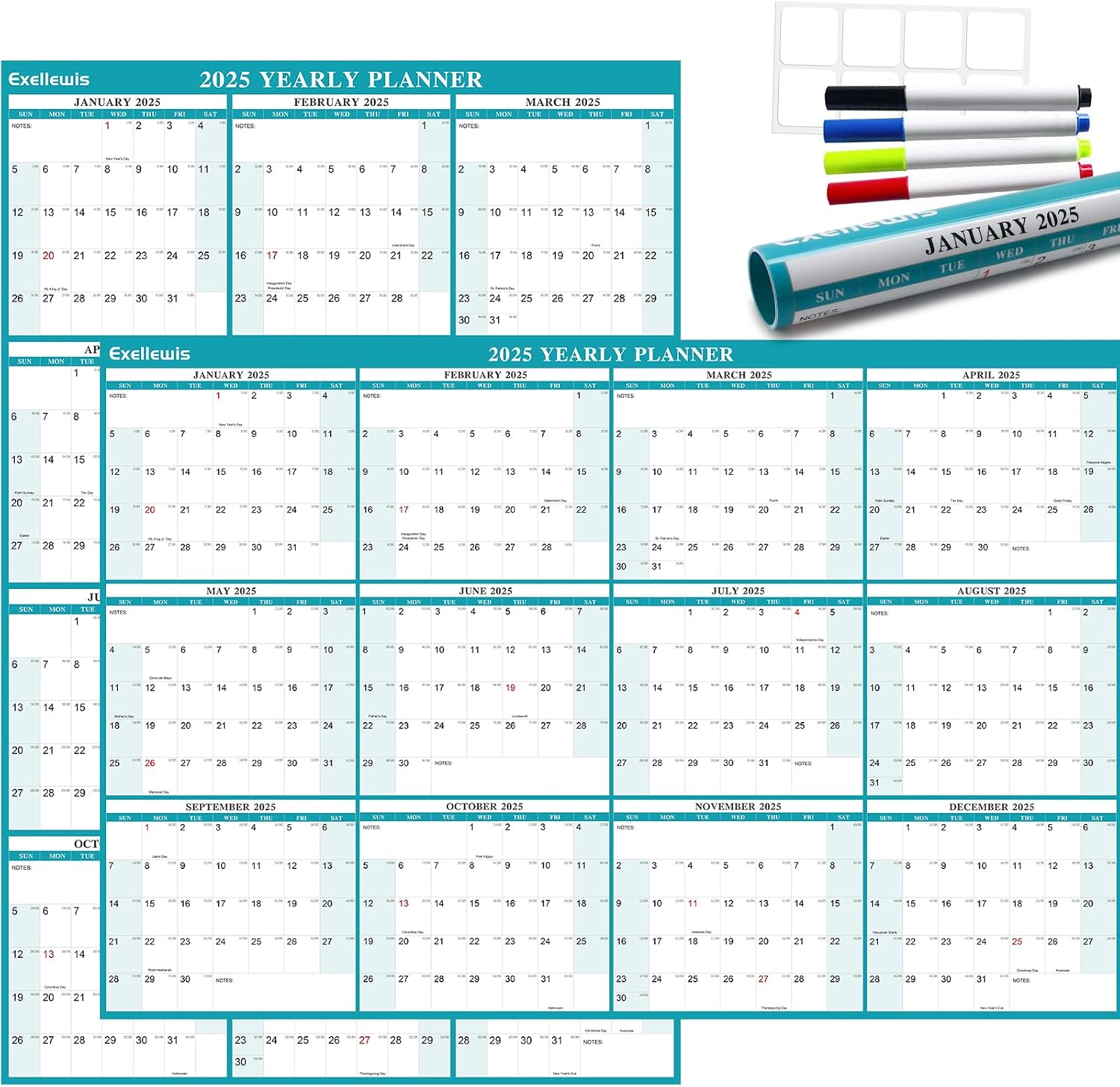 Laminated Wall Calendar