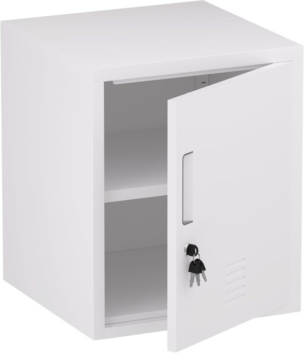 Secure Storage Locker with Adjustable Shelf – Lockable Metal Cabinet for Office, Home, and Workshop Storage