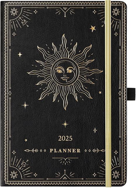 2025 Planner – Academic Weekly and Monthly Planner with Holidays, Calendar Stickers, Faux Leather Cover, and Functional Features