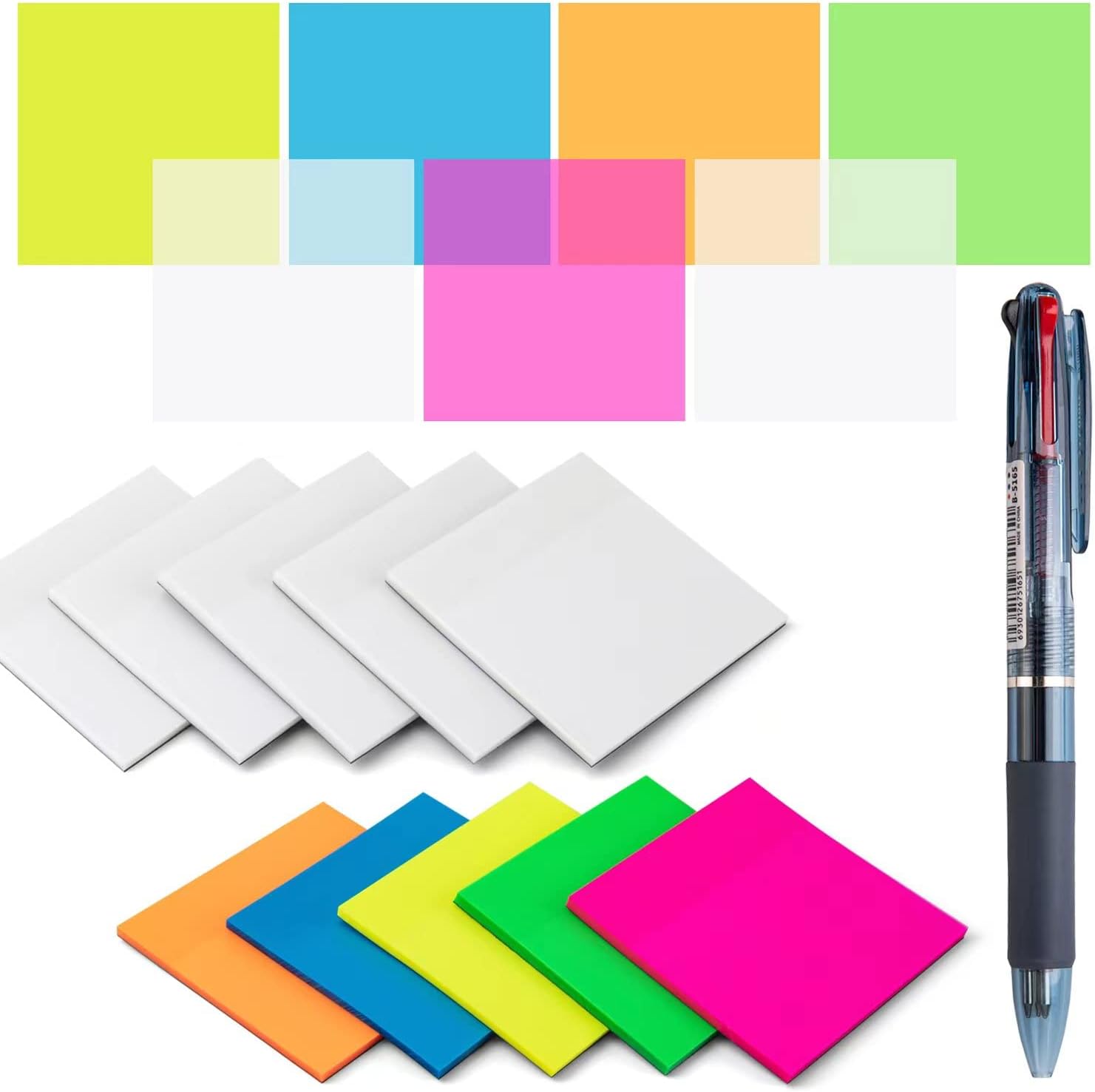 Lambock Strong Adhesive Self-Stick Notes Pads For Students – 600 Piece Box Pack