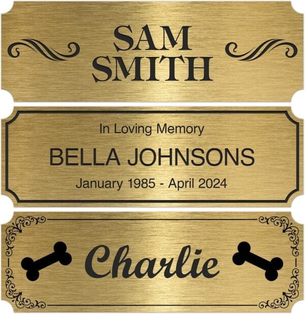 Engraved Name Plate Customized and Personalized, 1″ x 3″ Trophy, Picture Frame and Memorabilia Plate, 15 Color Options Prestige Collection Engraved Name Plate Customized and Personalized, 1″ x 3″ Trophy, Picture Frame and Memorabilia Plate, 15 Color Options Prestige Collection