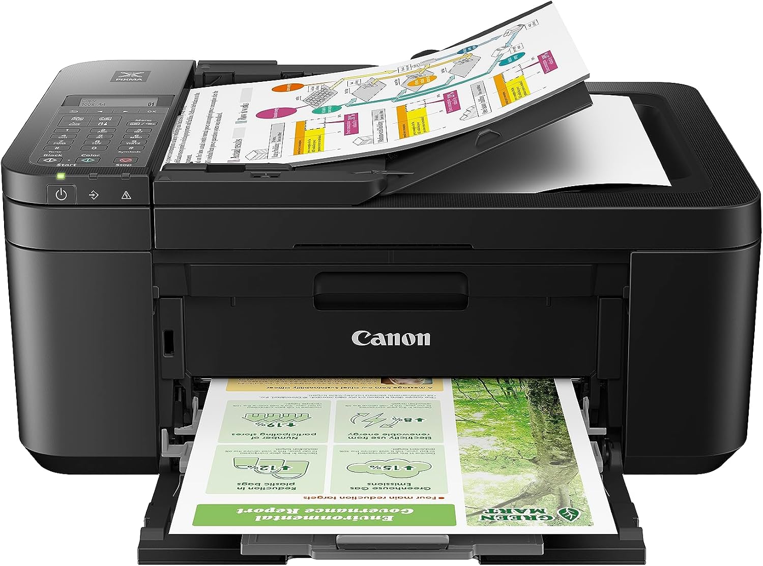 All-in-One Wireless Printer, Home Use with Auto Document Feeder, Mobile Printing and Built-in Fax, Black