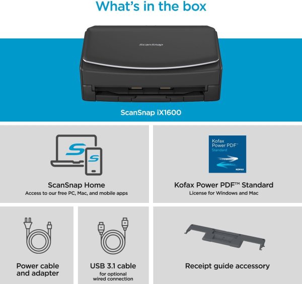 Wireless document scanner with duplex, Wi-Fi, USB, and cloud compatibility for efficient scanning.