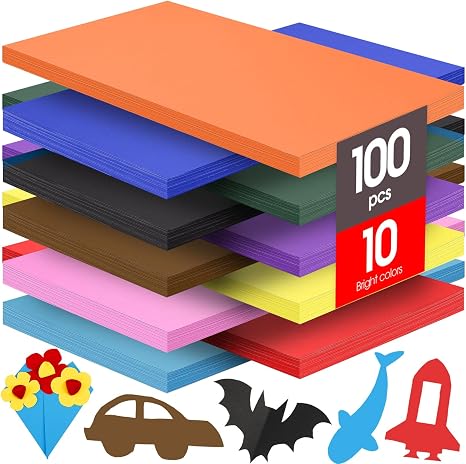 Fluorescent Poster Board for DIY Projects, Signs, and Displays – Assorted Bright Colors, Durable, and Versatile Pack of 100