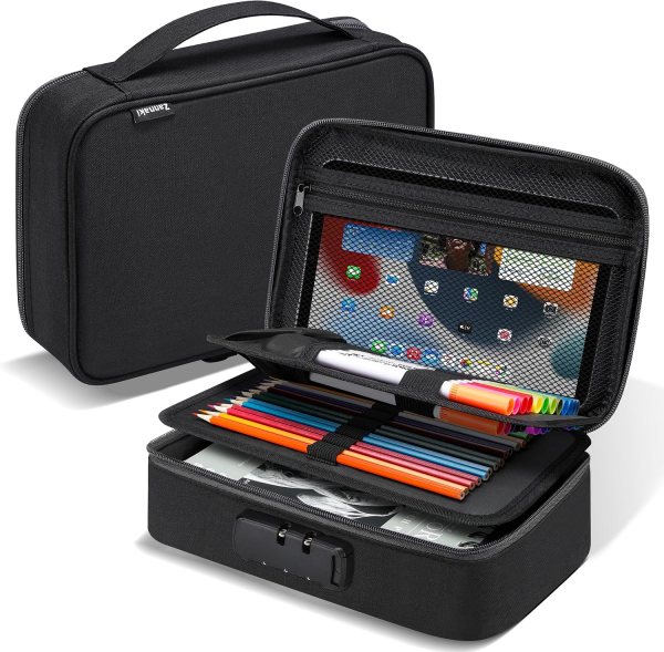 Pencil Organizer with Multi-Compartment Design – Large Storage Case for Pencils, Pens, and School Supplies, Ideal for Students and Professionals