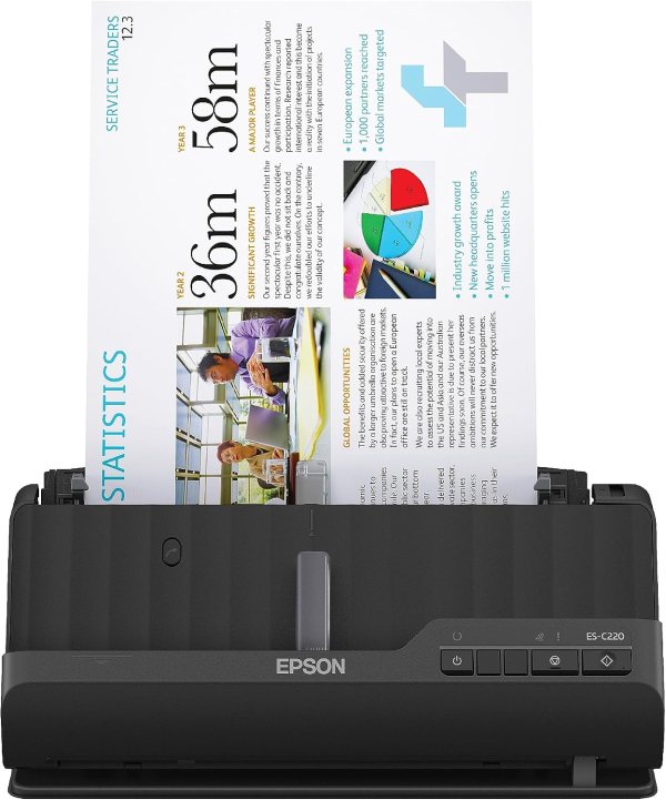 Compact Document Scanner – Fast and Efficient Double-Sided Scanning with 20-Page Auto Document Feeder and Versatile Scanning Capabilities