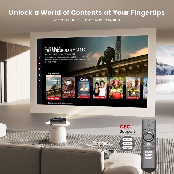 Portable 4K Projector with WiFi & Bluetooth