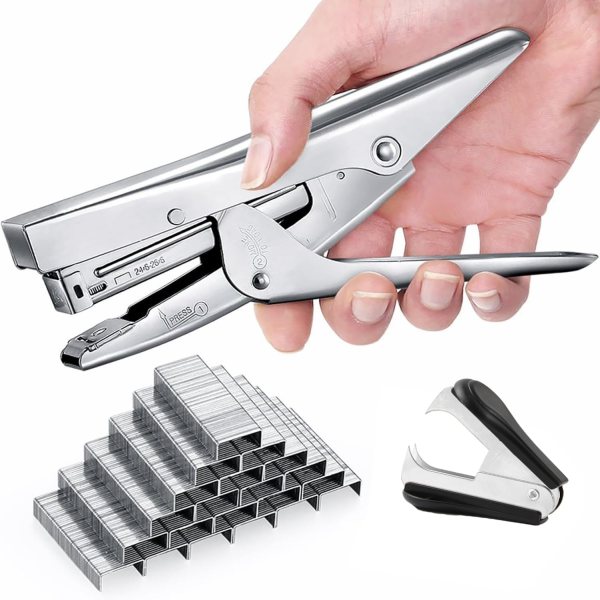 Office Stapler for Home, Office, and Business Use – Heavy Duty Stapler with 1000 Staples & Remover, High Capacity, Ergonomic Grip, Anti-Impact Metal Construction
