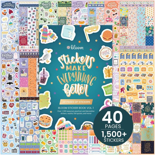 Decorative Stickers for Planners – 1,500+ Hand-Drawn Stickers for Journals, Scrapbooks, and DIY Projects – Functional & Decorative Planner Stickers Set