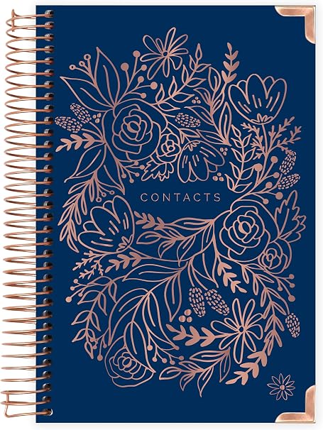 Alphabetical Address Book with Inspirational Tabs and Extra Pages for Birthdays, Anniversaries, and Login Details – Sturdy, Lay-Flat Hardcover for Easy Use