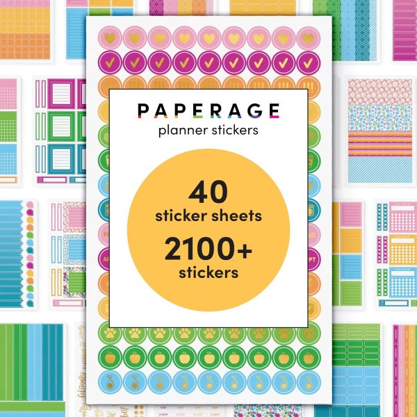 Planner Stickers Set – 40 Sheets with Over 2,100 Stickers for Customizing Your Planner, Journal, Calendar, and More