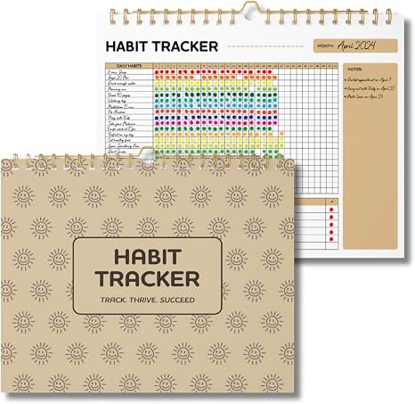 Habit Tracker Calendar – Smiley Goal Planner with Customizable Routine & Motivation – Undated, Premium Paper, Easy Tracking for Daily, Weekly, Monthly Habits