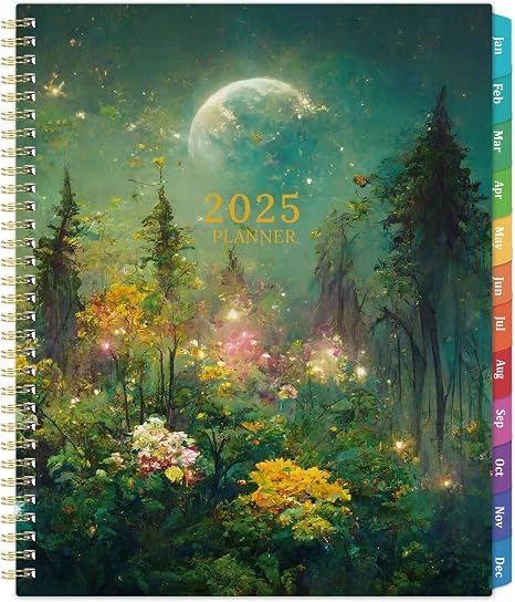 2025 Agenda Planner – Monthly & Weekly Scheduling Organizer with Colorful Tabs and Hard Cover