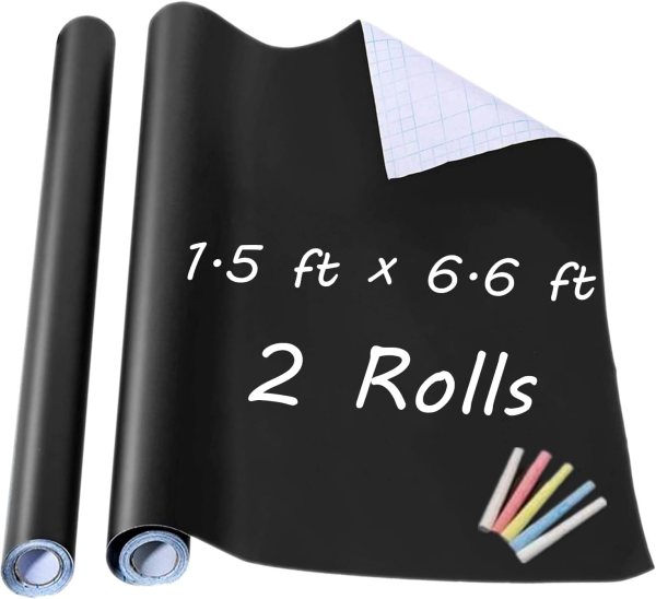 Removable Chalkboard Sticker – Adhesive Vinyl for Home, Office, Classroom, and More – Easy to Apply, Writable & Reusable Blackboard Decal