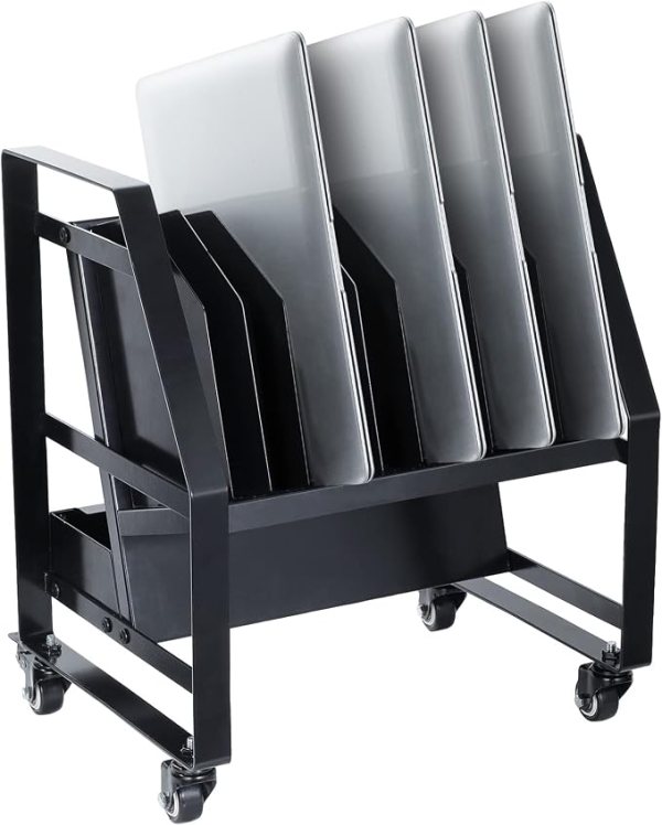 Laptop Charging Cart with Wheels – 10-Slot Chromebooks, Laptops, iPad Storage Rack
